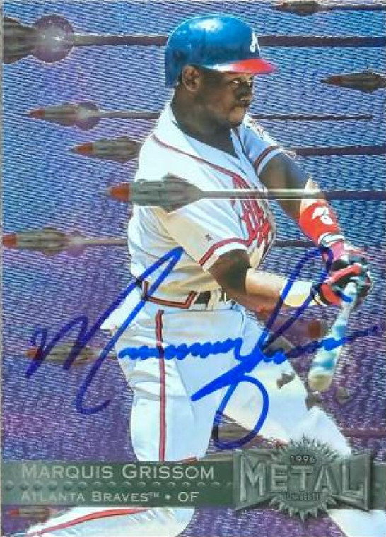 Marquis Grissom Autographed 1996 Metal Universe #128 Atlanta Braves Card