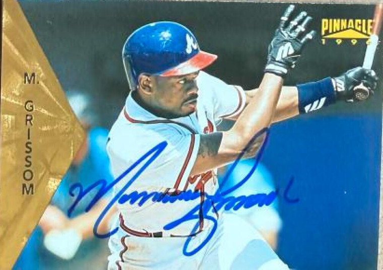 Marquis Grissom Autographed 1996 Pinnacle #98 Atlanta Braves Card