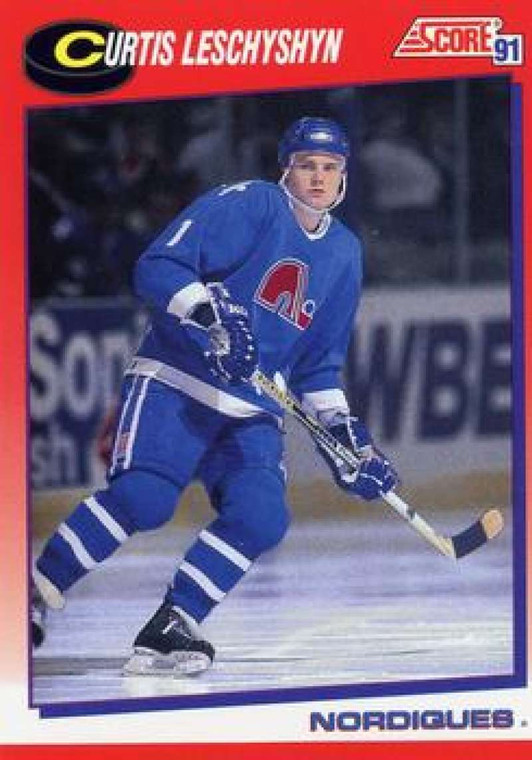 1991-92 Score Canadian Bilingual #58 Curtis Leschyshyn NM-MT  Quebec Nordiques 