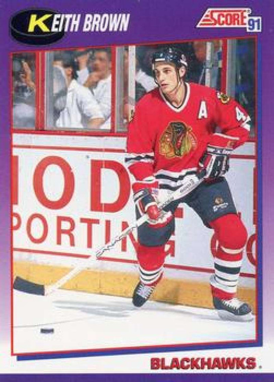 1991-92 Score American #76 Keith Brown NM-MT Chicago Blackhawks 