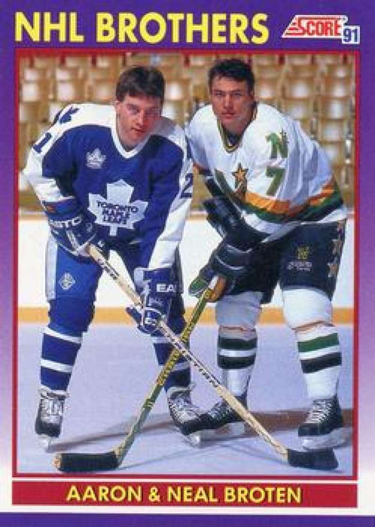 1991-92 Score American #307 Neal Broten/Aaron Broten NM-MT Minnesota North Stars 