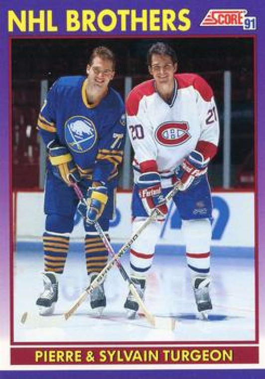 1991-92 Score American #377 Sylvain Turgeon/Pierre Turgeon NM-MT Montreal Canadiens 