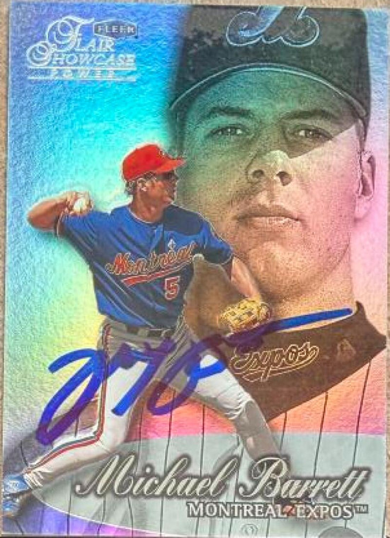 Michael Barrett Autographed 1999 Flair Showcase #43 Montreal Expos Card