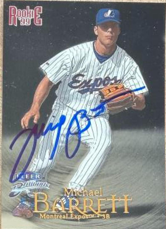 Michael Barrett Autographed 1999 Fleer Brilliants #168 Montreal Expos Card