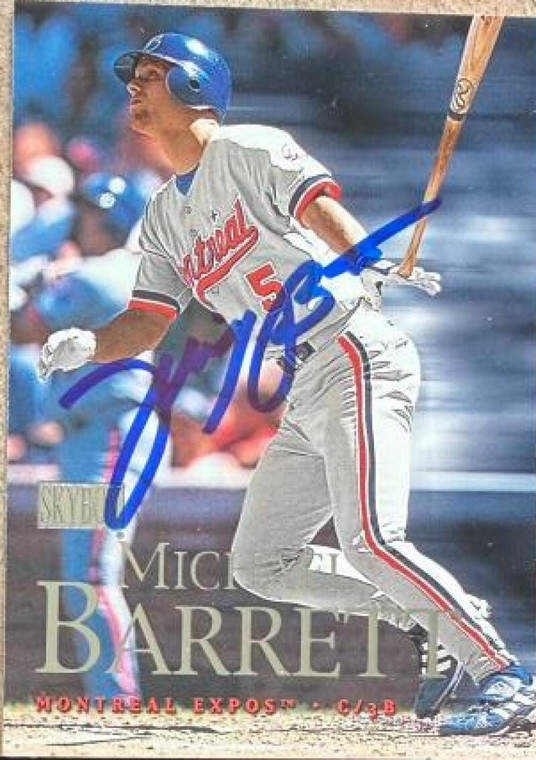 Michael Barrett Autographed 2000 SkyBox #172 Montreal Expos Card