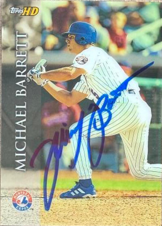 Michael Barrett Autographed 2000 Topps HD #44 Montreal Expos Card 