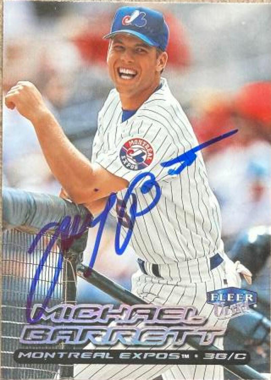Michael Barrett Autographed 2000 Fleer Ultra #153 Montreal Expos Card 