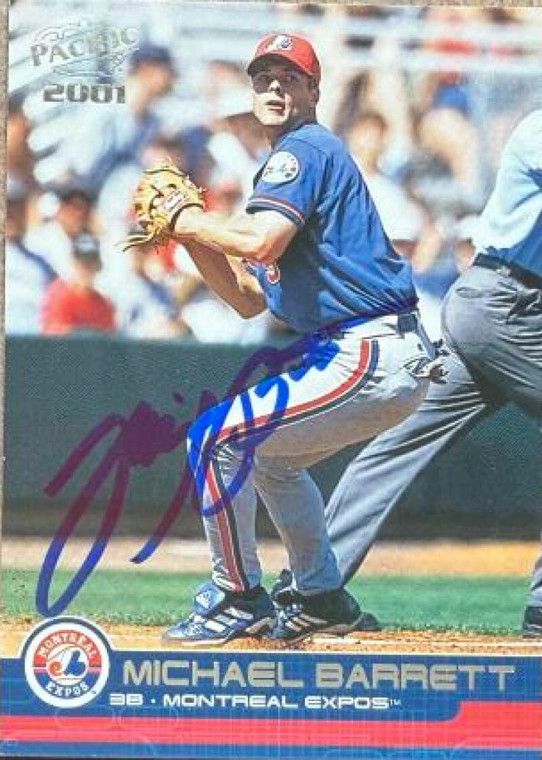 Michael Barrett Autographed 2001 Pacific #251 Montreal Expos Card
