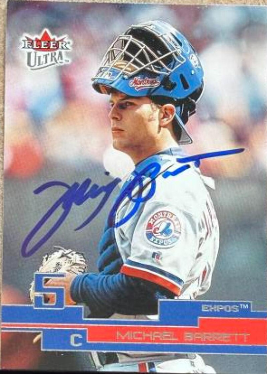 Michael Barrett Autographed 2003 Fleer Ultra #126 Montreal Expos Card