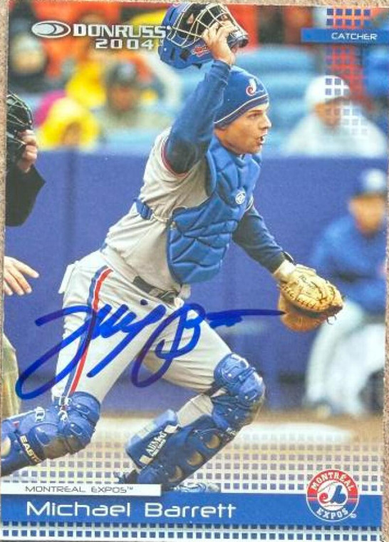 Michael Barrett Autographed 2004 Donruss #306 Montreal Expos Card