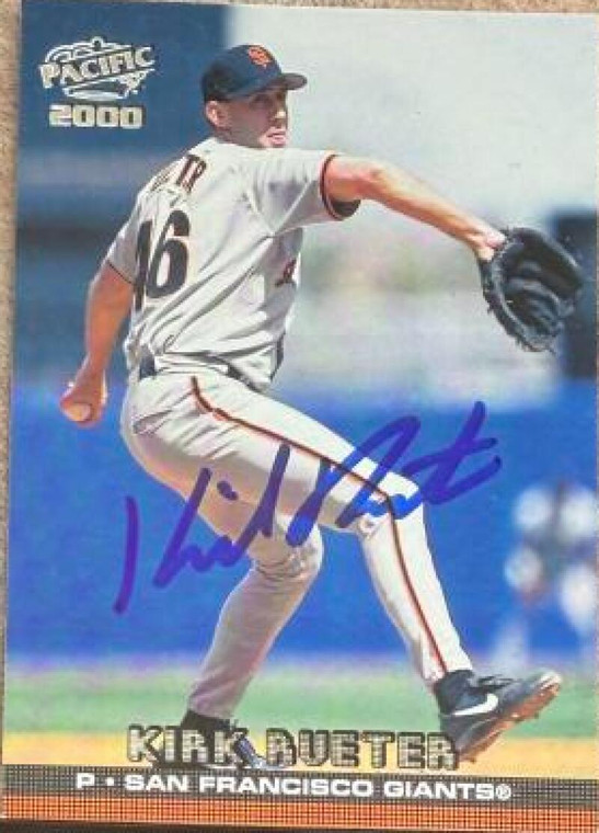 Kirk Rueter Autographed 2000 Pacific #387 San Francisco Giants Card