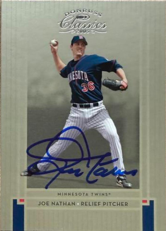Joe Nathan Autographed 2005 Donruss Classics #136 Minnesota Twins Card