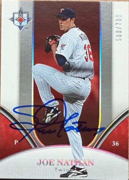 Joe Nathan Autographed 2006 Upper Deck Ultimate Collection #246 SN799 Minnesota Twins Card