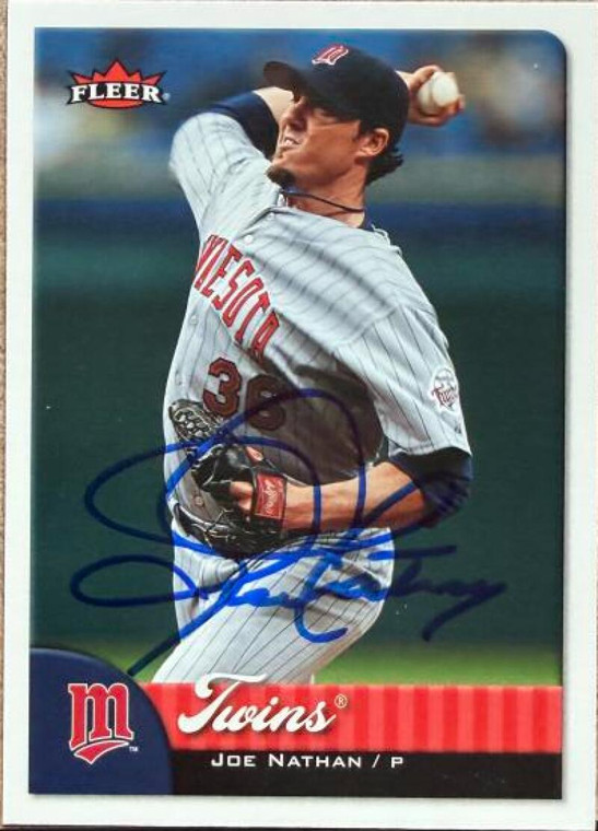 Joe Nathan Autographed 2007 Fleer #275 Minnesota Twins Card