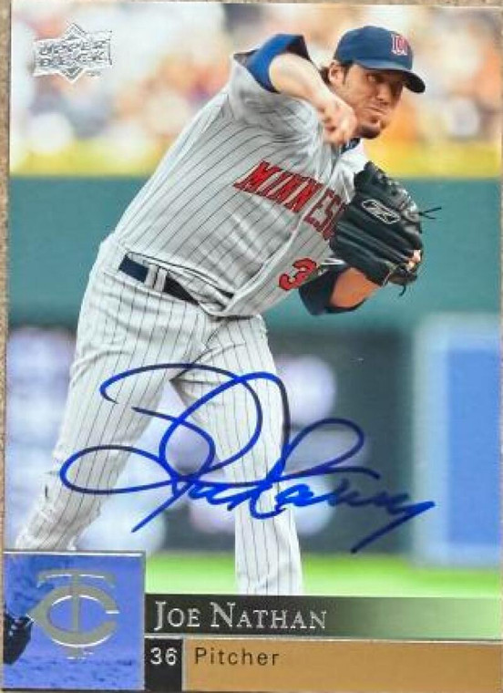 Joe Nathan Autographed 2009 Upper Deck #748 Minnesota Twins Card