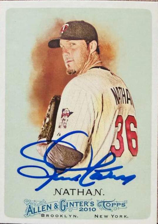 Joe Nathan Autographed 2010 Topps Allen & Ginter #337 SP Minnesota Twins Card