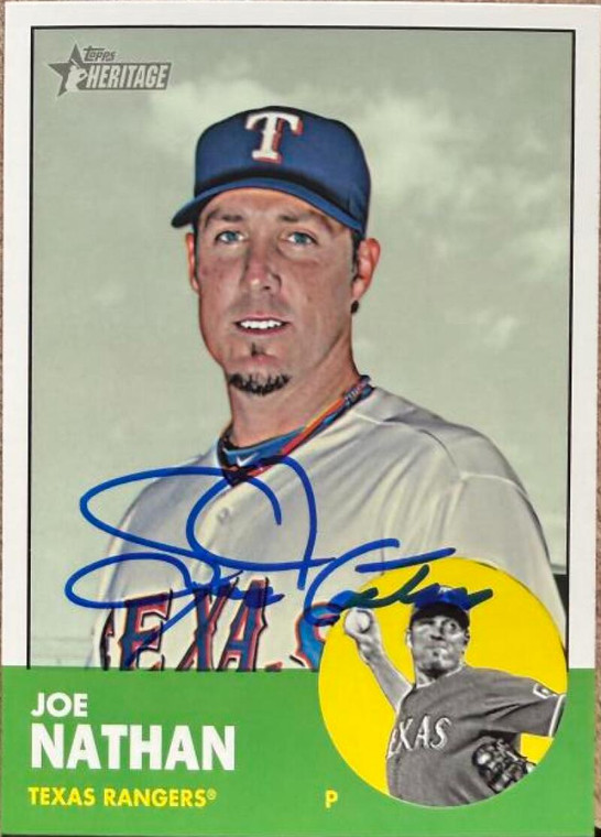 Joe Nathan Autographed 2012 Topps Heritage #H667 Texas Rangers Card