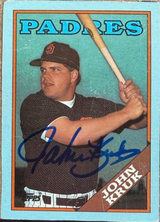 John Kruk Autographed 1988 Topps - Wax Box Bottom Panels Singles #G San Diego Padres Card