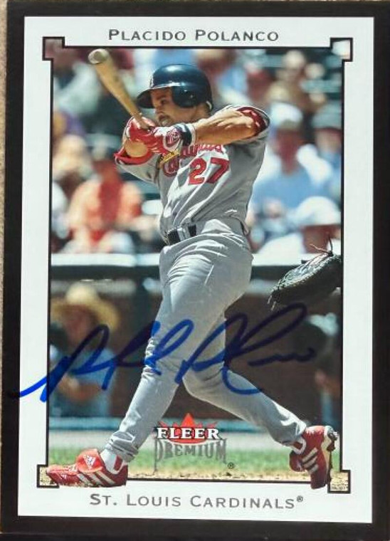 Placido Polanco Autographed 2002 Fleer Premium #186 St. Louis Cardinals Card