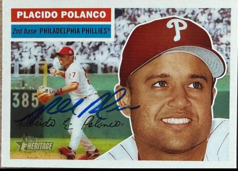 Placido Polanco Autographed 2005 Topps Heritage #117 Philadelphia Phillies Card
