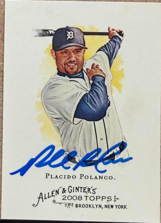 Placido Polanco Autographed 2008 Topps Allen & Ginter #386 SP Detroit Tigers Card
