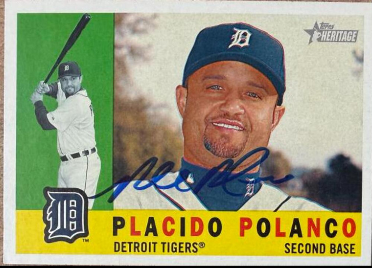 Placido Polanco Autographed 2009 Topps Heritage #452 SP Detroit Tigers Card