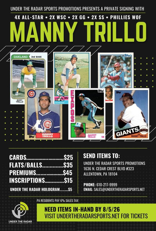 Manny Trillo Autograph Inscriptions