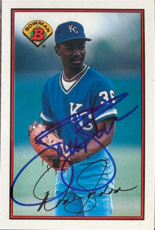 Tom Gordon Autographed 1989 Bowman Tiffany #115 RC, UER Kansas City Royals Card