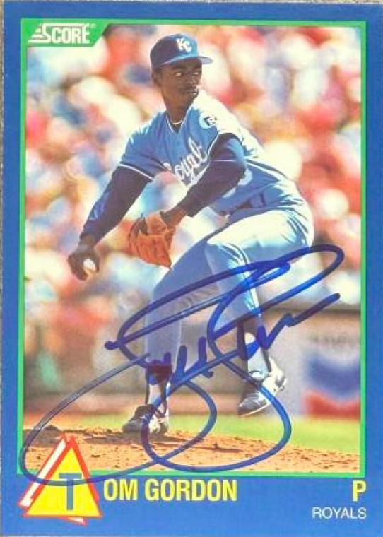 Tom Gordon Autographed 1989 Score 100 Rising Stars #68 Kansas City Royals Card