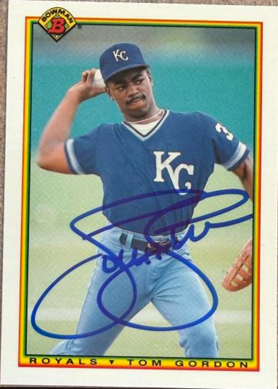 Tom Gordon Autographed 1990 Bowman Tiffany #365 Kansas City Royals Card