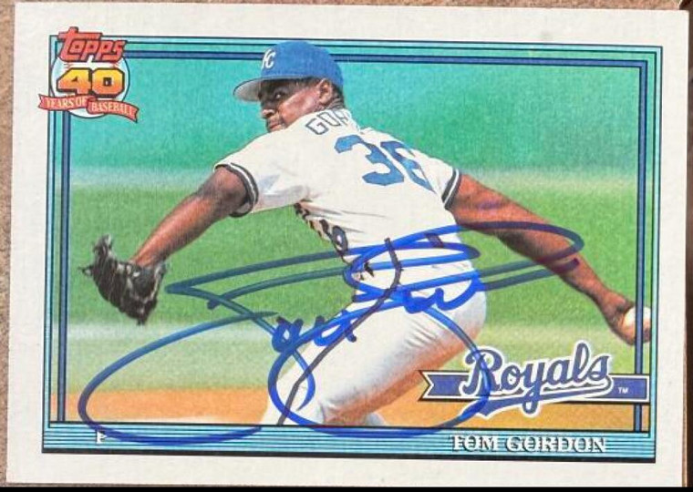 Tom Gordon Autographed 1991 Topps #248 Kansas City Royals Card