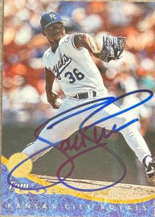 Tom Gordon Autographed 1994 Leaf #389 Kansas City Royals Card