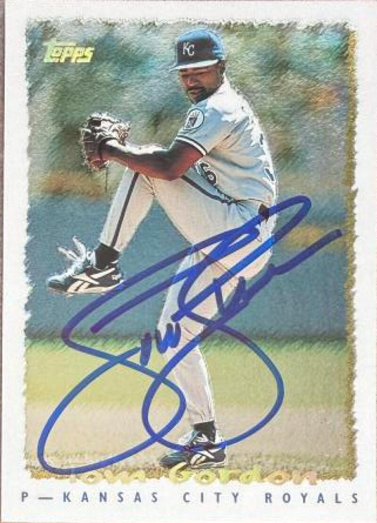 Tom Gordon Autographed 1995 Topps - CyberStats (Spectralight) #268 Kansas City Royals Card