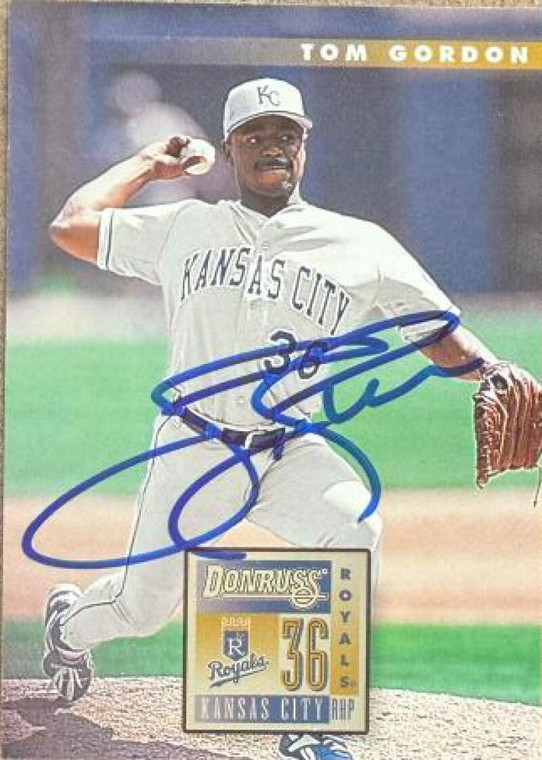 Tom Gordon Autographed 1996 Donruss #494 Kansas City Royals Card