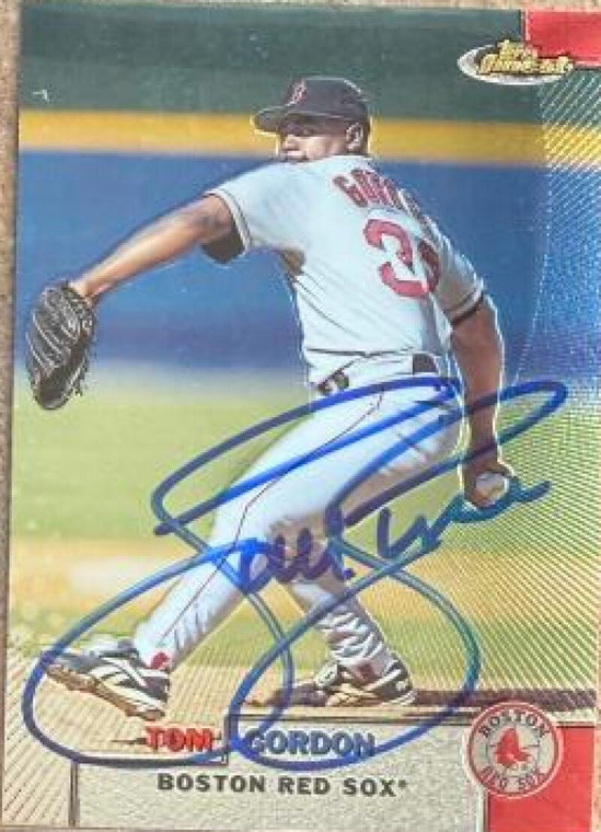 Tom Gordon Autographed 1999 Topps Finest #62 Boston Red Sox Card 