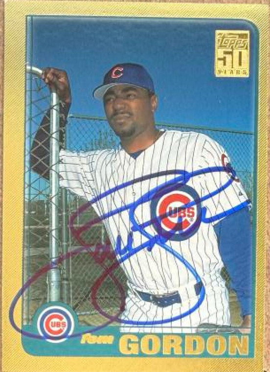Tom Gordon Autographed 2001 Topps Traded & Rookies Gold #T16 Chicago Cubs Card SN/2001