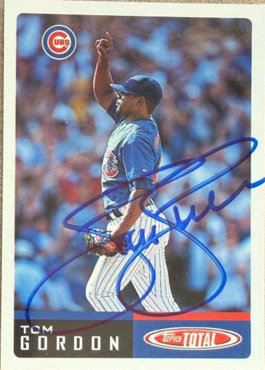 Tom Gordon Autographed 2002 Topps Total #741 Chicago Cubs Card 