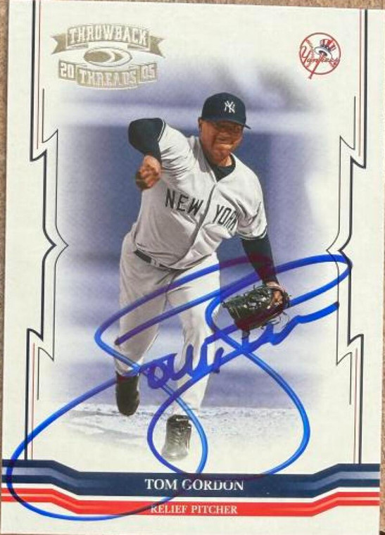 Tom Gordon Autographed 2005 Donruss Throwback Threads #209 New York Yankees Card