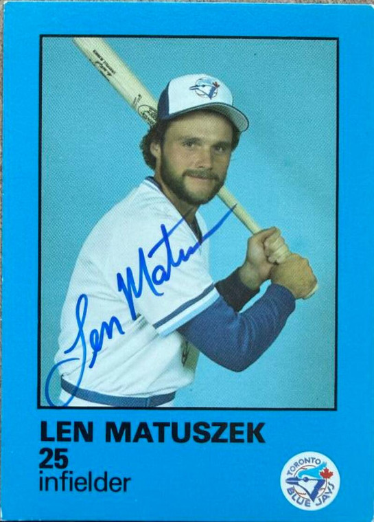 Len Matuszek Autographed 1985 Toronto Blue Jays Fire Safety SGA #NNO