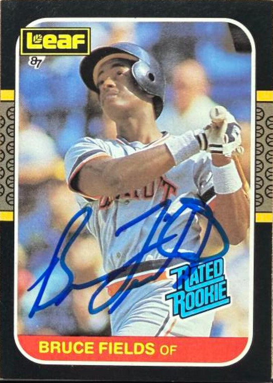 Bruce Fields Autographed 1987 Leaf #47 Detroit Tigers Card 