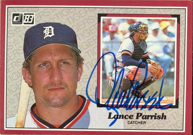 Lance Parrish Autographed 1983 Donruss Action All-Stars #50 Detroit Tigers Card