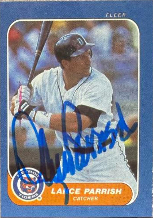 Lance Parrish Autographed 1986 Fleer Classic Miniatures #49 Detroit Tigers Card