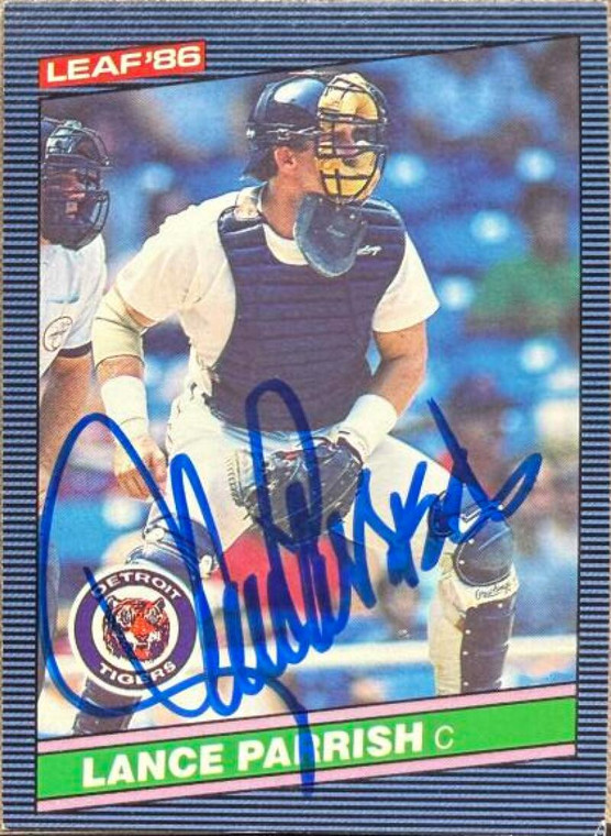Lance Parrish Autographed 1986 Leaf #201 Detroit Tigers Card