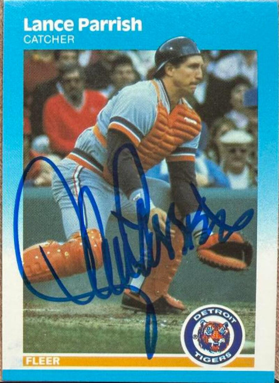 Lance Parrish Autographed 1987 Fleer #160 Detroit Tigers Card