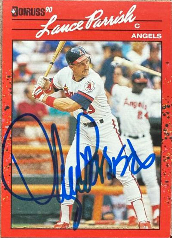 Lance Parrish Autographed 1990 Donruss #213 California Angels Card