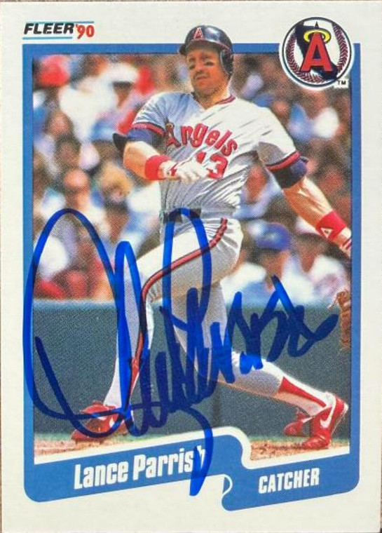 Lance Parrish Autographed 1990 Fleer #141 California Angels Card