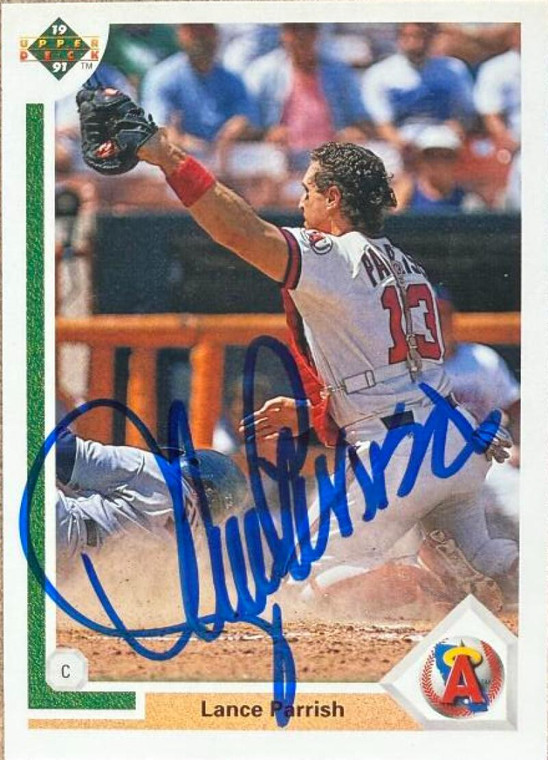 Lance Parrish Autographed 1991 Upper Deck #552 California Angels Card
