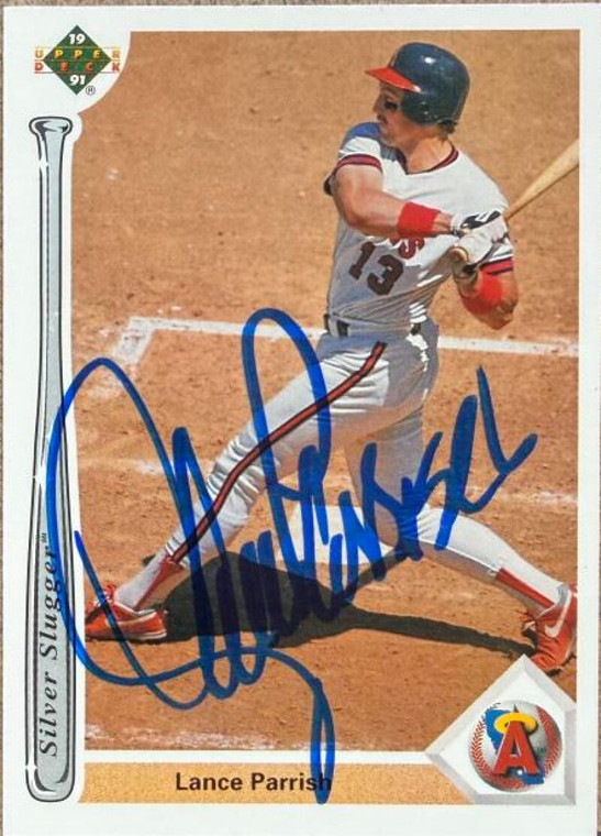 Lance Parrish Autographed 1991 Upper Deck - Silver Sluggers #SS11 California Angels Card
