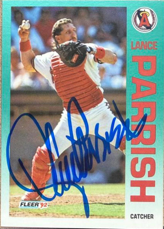 Lance Parrish Autographed 1992 Fleer #66 California Angels Card