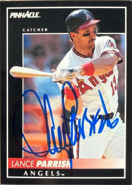 Lance Parrish Autographed 1992 Pinnacle #105 California Angels Card